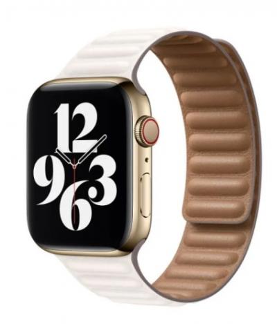 APPLE Remienok 44mm Chalk Leather Link - Small