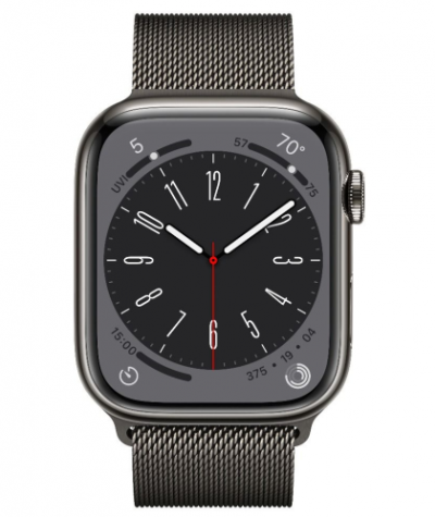 APPLE Watch 8 GPS + Cellular 45mm Graphite Stainless Steel Case with Graphite Milanese Loop