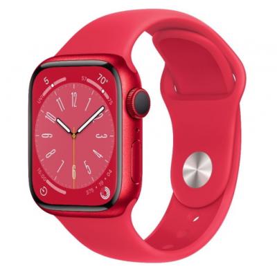 APPLE Watch 8 GPS + Cellular 41mm Red Aluminium Case with Red Sport Band - Regular