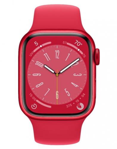 APPLE Watch 8 GPS 45mm Red Aluminium Case with Red Sport Band - Regular