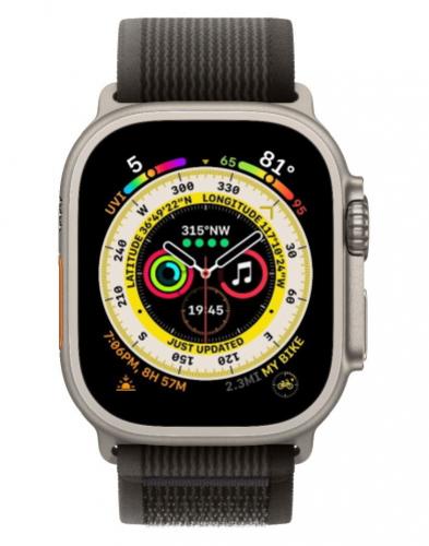 APPLE Watch Ultra GPS + Cellular 49mm Titanium Case with Black/Gray Trail Loop - M/L