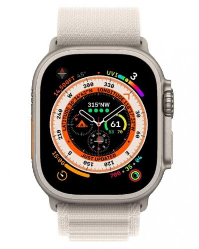 APPLE Watch Ultra GPS + Cellular 49mm Titanium Case with Starlight Alpine Loop - S