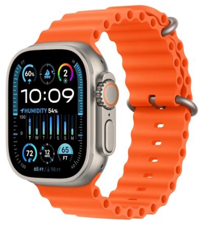 APPLE Watch Ultra 2 GPS + Cellular 49mm Titanium Case with Orange Ocean Band
