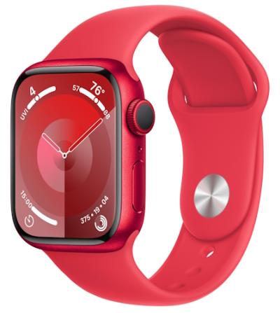 APPLE Watch 9 GPS 41mm Red Aluminium Case with Red Sport Band - S/M