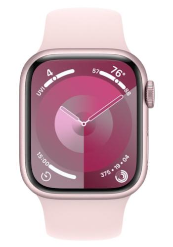 APPLE Watch 9 GPS 45mm Pink Aluminium Case with Light Pink Sport Band - M/L