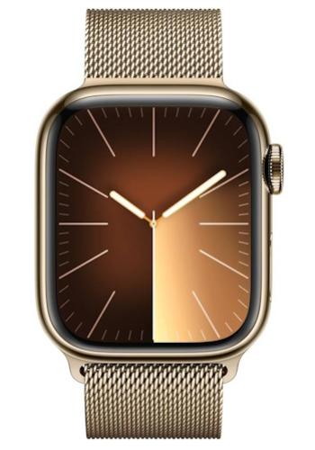 APPLE Watch 9 GPS + Cellular 41mm Gold Stainless Steel Case with Gold Milanese Loop