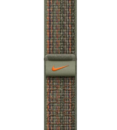 APPLE Remienok 45mm Sequoia/Orange Nike Sport Loop