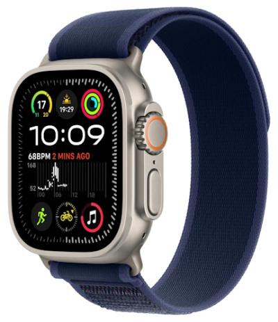 APPLE Watch Ultra 2 GPS + Cellular 49mm Natural Titanium Case with Blue Trail Loop - M/L