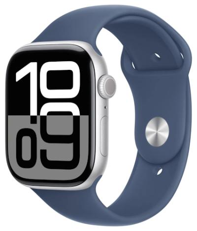 APPLE Watch 10 GPS 42mm Silver Aluminium Case with Denim Sport Band M/L