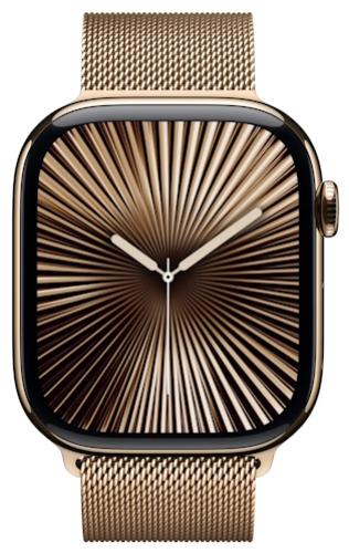 APPLE Watch 10 GPS + Cellular 46mm Gold Titanium Case with Gold Milanese Loop M/L