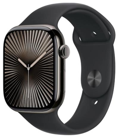 APPLE Watch 10 GPS + Cellular 46mm Slate Titanium Case with Black Sport Band M/L