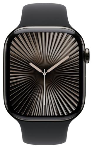 APPLE Watch 10 GPS + Cellular 46mm Slate Titanium Case with Black Sport Band M/L