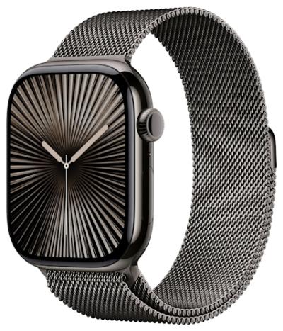 APPLE Watch 10 GPS + Cellular 46mm Slate Titanium Case with Slate Milanese Loop S/M