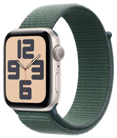 APPLE Watch SE 44mm GPS + Cellular Starlight Aluminium Case with Lake Green Sport Loop