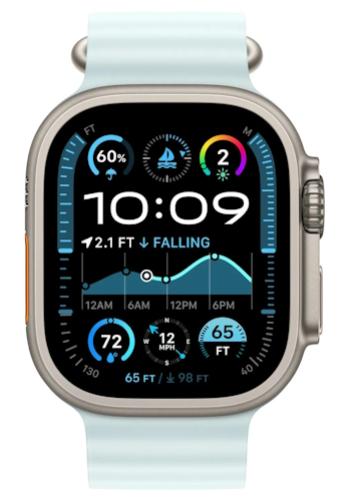 APPLE Remienok 49mm Ice Blue Ocean Band - Natural Titanium Finish