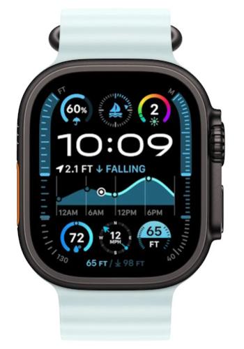 APPLE Remienok 49mm Ice Blue Ocean Band - Black Titanium Finish