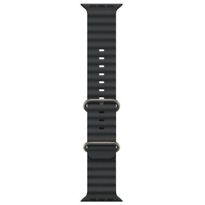 APPLE Remienok 49mm Black Ocean Band - Natural Titanium Finish