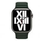 APPLE Remienok 45mm Sequoia Green Leather Link - M/L