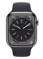 APPLE Watch 8 GPS + Cellular 45mm Graphite Stainless Steel Case with Midnight Sport Band - Regular