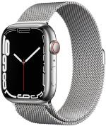 APPLE Watch 7 GPS + Cellular 45mm Silver Stainless Steel Case with Silver Milanese Loop