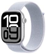 APPLE Watch 10 GPS + Cellular 46mm Silver Aluminium Case with Blue Cloud Sport Loop