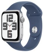 APPLE Watch SE 44mm GPS + Cellular Silver Aluminium Case with Denim Sport Band M/L